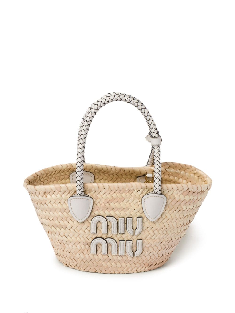 Miu Miu woven raffia tote bag - Neutrals von Miu Miu