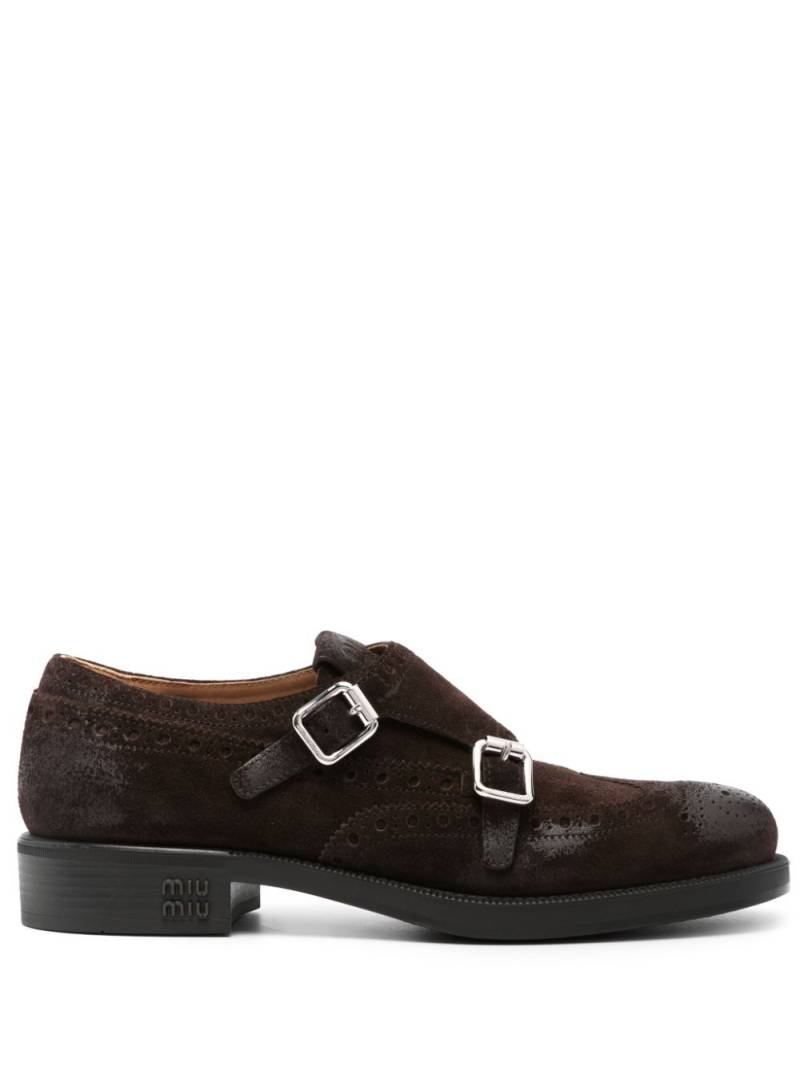 Miu Miu x Church's leather brogues - Brown von Miu Miu