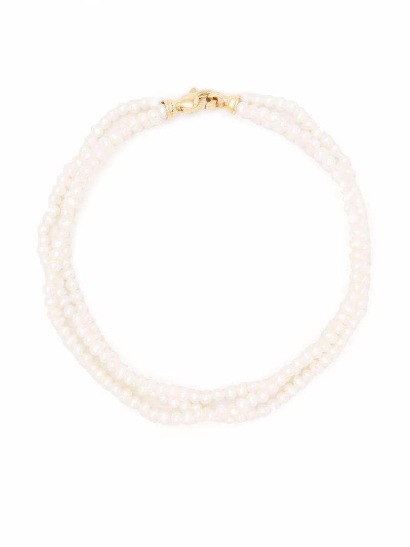 Mizuki layered 14kt yellow gold pearl bracelet - White von Mizuki