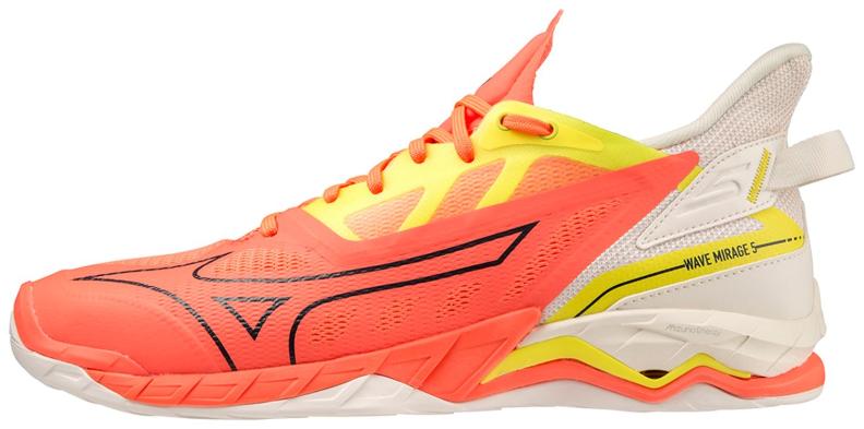 Mizuno Sport Handballschuh Wave Mirage 5 M/UX Indoor Men - Neon Flame/Black/Bolt 2 (Neon) (Grösse: UK 7.5) von Mizuno Sport