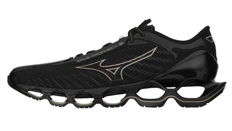 Mizuno Sport Hallenschuh Wave Prophecy 12 Neutral Men - Black/GE Gold (Grösse: UK 4.5) von Mizuno Sport