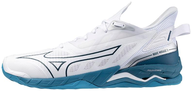 Mizuno Sport Handballschuh Wave Mirage 5 M/UX Indoor Men - White/Sailor Blue/Silver (Grösse: UK 10.5) von Mizuno Sport