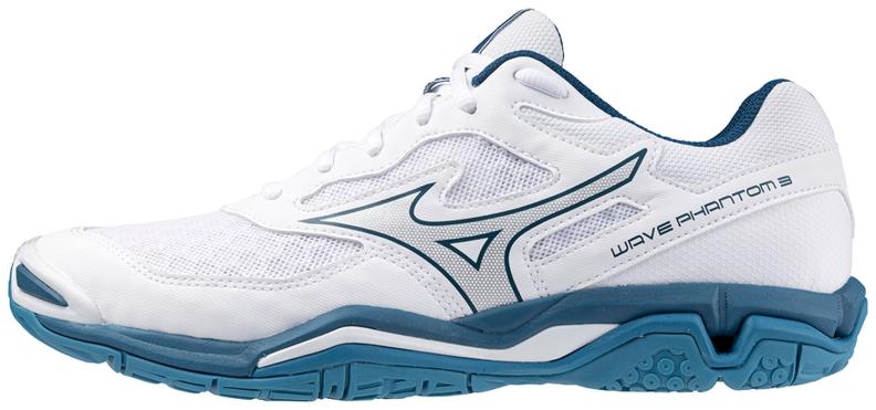 Mizuno Sport Handballschuh Wave Phantom 3 M Indoor Men - White/Sailor Blue/Silver (Grösse: UK 10.5) von Mizuno Sport