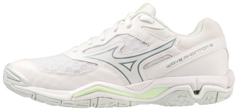 Mizuno Sport Handballschuh Wave Phantom 3 W Indoor Women - White/Glacial Ridge/Patina Green (Grösse: UK 5.5) von Mizuno Sport