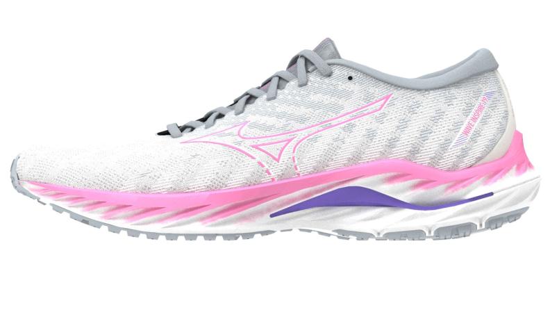 Mizuno Sport Laufschuh Wave Inspire 19 W Support Women - Snow White/High-Vis Pink/Purple Punch (Grösse: UK 4.5) von Mizuno Sport