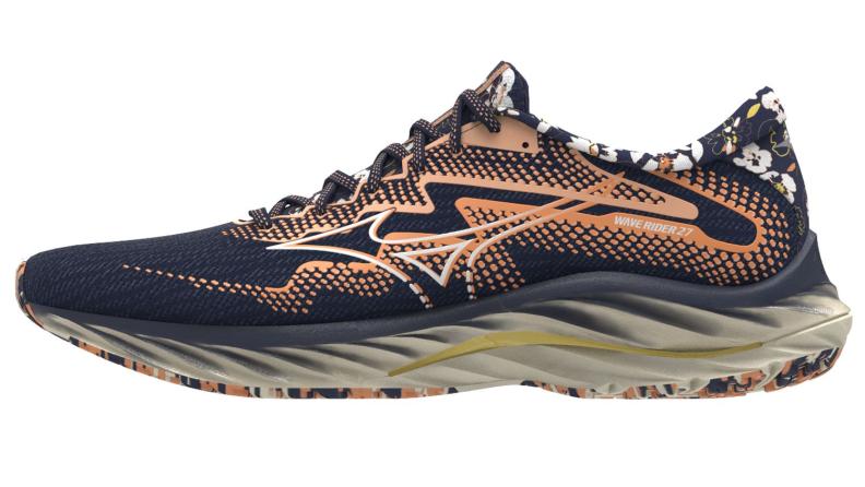 Mizuno Sport Laufschuh Wave Rider 27 W ( Roxy ) Neutral Women - Naval Academy/White/Peach fuzz (Grösse: UK 4.5) von Mizuno Sport