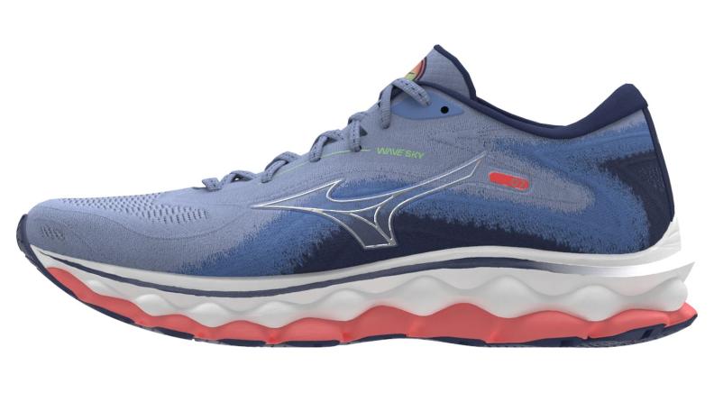 Mizuno Sport Laufschuh Wave Sky 7 W Neutral Women - Blue Henon/Silver/Neon Flame (Grösse: UK 5.5) von Mizuno Sport