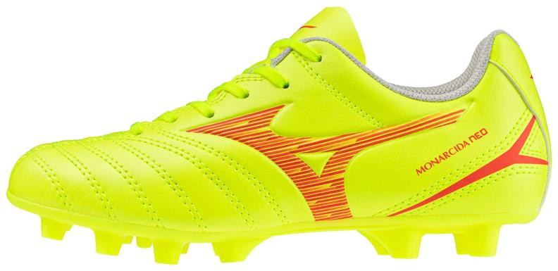 Mizuno Sport Monarcida Neo II Select Jr MD Football Footwear - Safety Yellow/Fiery Coral 2/Safety Yell (Grösse: UK 2) von Mizuno Sport