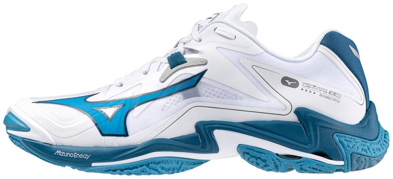 Mizuno Sport Volleyballschuh Wave Lightning Z8 M/UX Indoor Men - White/Sailor Blue/Silver (Grösse: UK 10) von Mizuno Sport