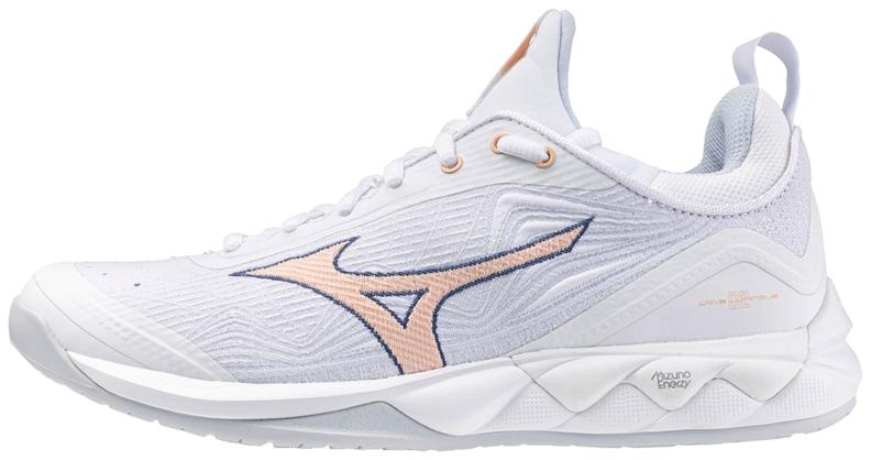 Mizuno Sport Volleyballschuh Wave Luminous 2 W Indoor Women - White/Navy Peony/Peach Parfait (Grösse: UK 3.5) von Mizuno Sport