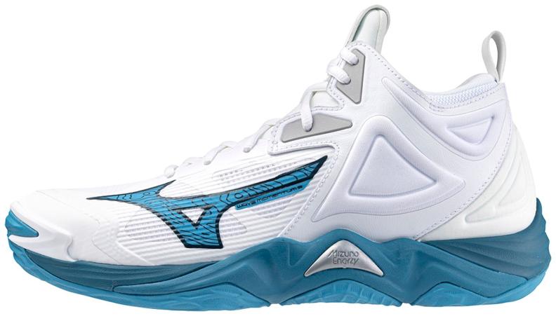 Mizuno Sport Volleyballschuh Wave Momentum 3 Mid M/UX Indoor Men - White/Sailor Blue/Silver (Grösse: UK 10) von Mizuno Sport