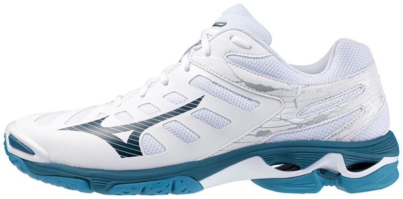 Mizuno Sport Volleyballschuh Wave Voltage M Indoor Men - White/Sailor Blue/Silver (Grösse: UK 10) von Mizuno Sport