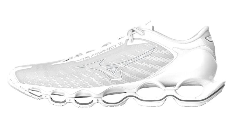 Mizuno Sport Hallenschuh Wave Prophecy 12 Neutral Men - White/Silver (Grösse: UK 10.5) von Mizuno Sport