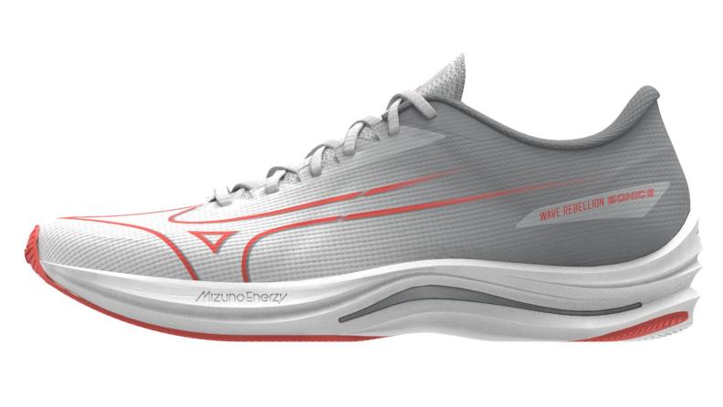 Mizuno Sport Wave Rebellion Sonic 2 M Support Men - White/Hot Coral/Harbor Mist (Grösse: UK 10) von Mizuno Sport