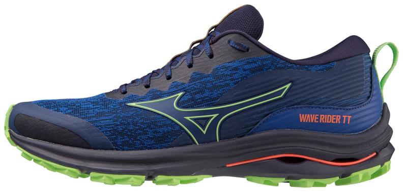 Mizuno Sport Wave Rider TT M All Terrain Men - Blue Depths/Techno Green/Neon Flame (Grösse: UK 10) von Mizuno Sport