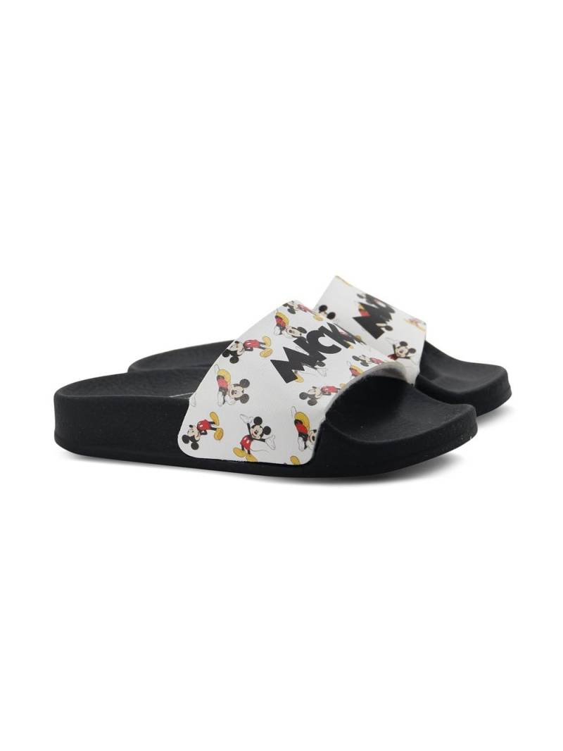 Moa Kids Mikey cartoon-print slides - White von Moa Kids