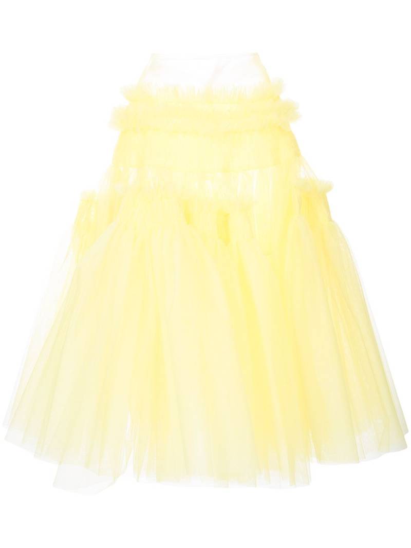 Molly Goddard Connie smocked tiered midi skirt - Yellow von Molly Goddard