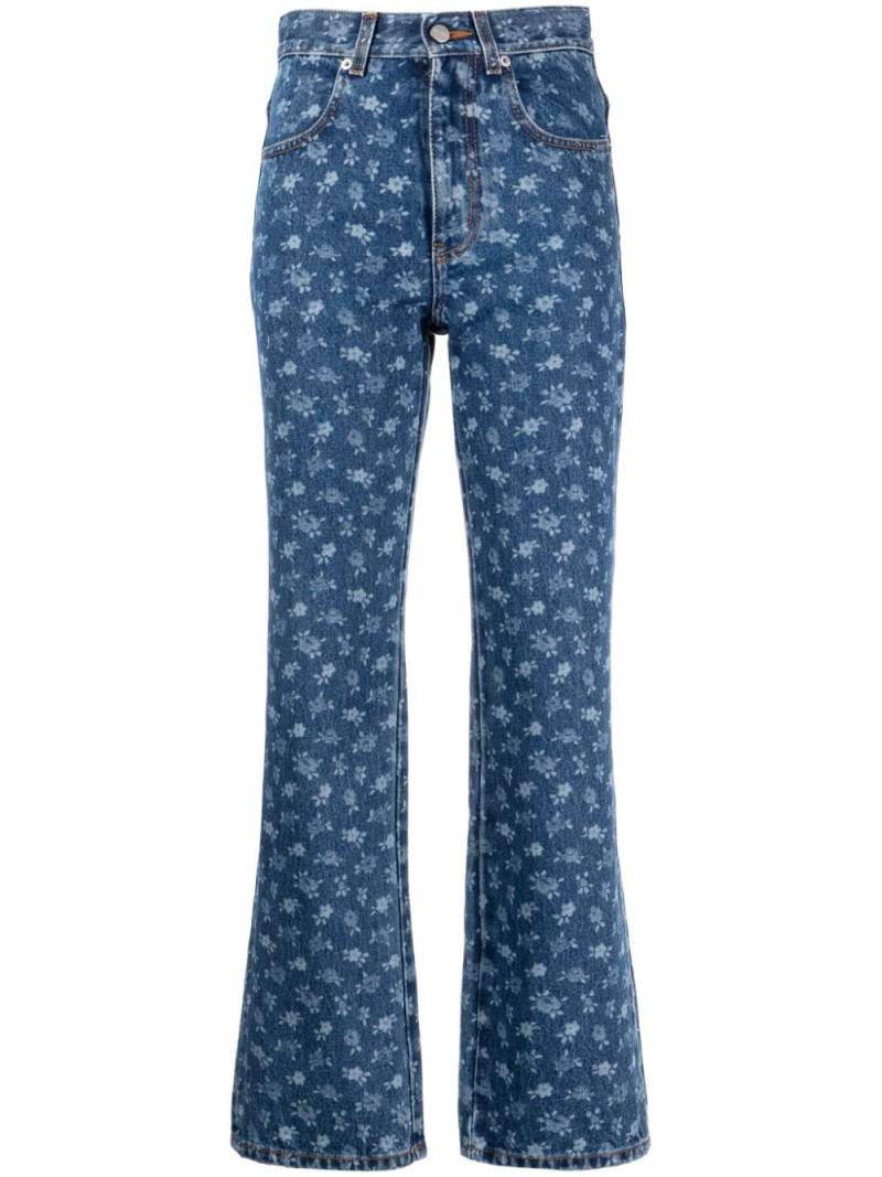 Molly Goddard Dorianna mid-rise straight-leg jeans - Blue von Molly Goddard