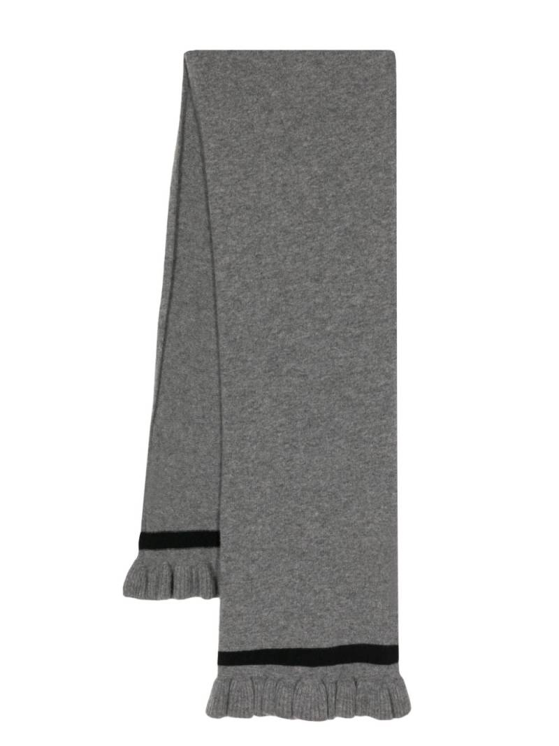 Molly Goddard frilled-edge wool scarf - Grey von Molly Goddard