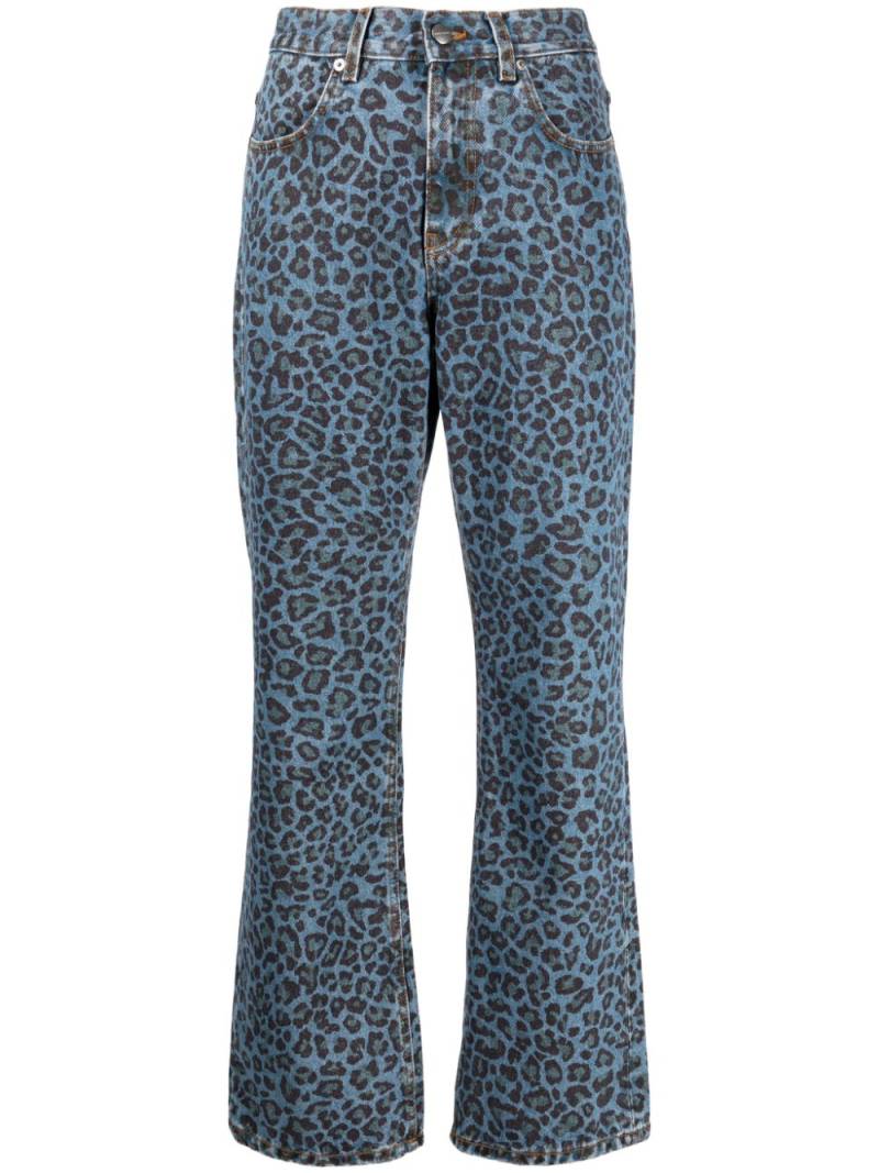 Molly Goddard leopard-print flared jeans - Blue von Molly Goddard