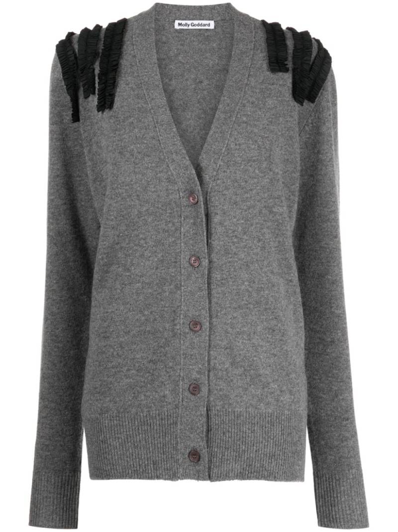 Molly Goddard ruched-detail wool-blend cardigan - Grey von Molly Goddard