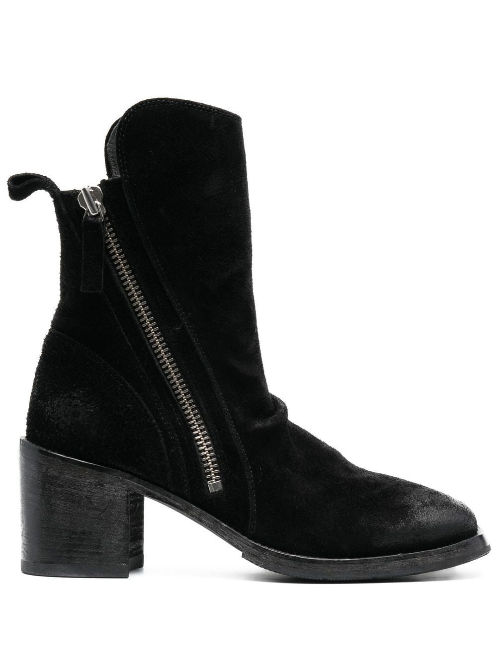 Moma 70mm burnished-effect suede ankle boots - Black von Moma