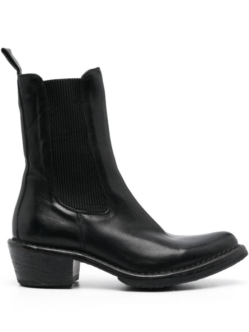 Moma pointed-toe ankle leather boots - Black von Moma