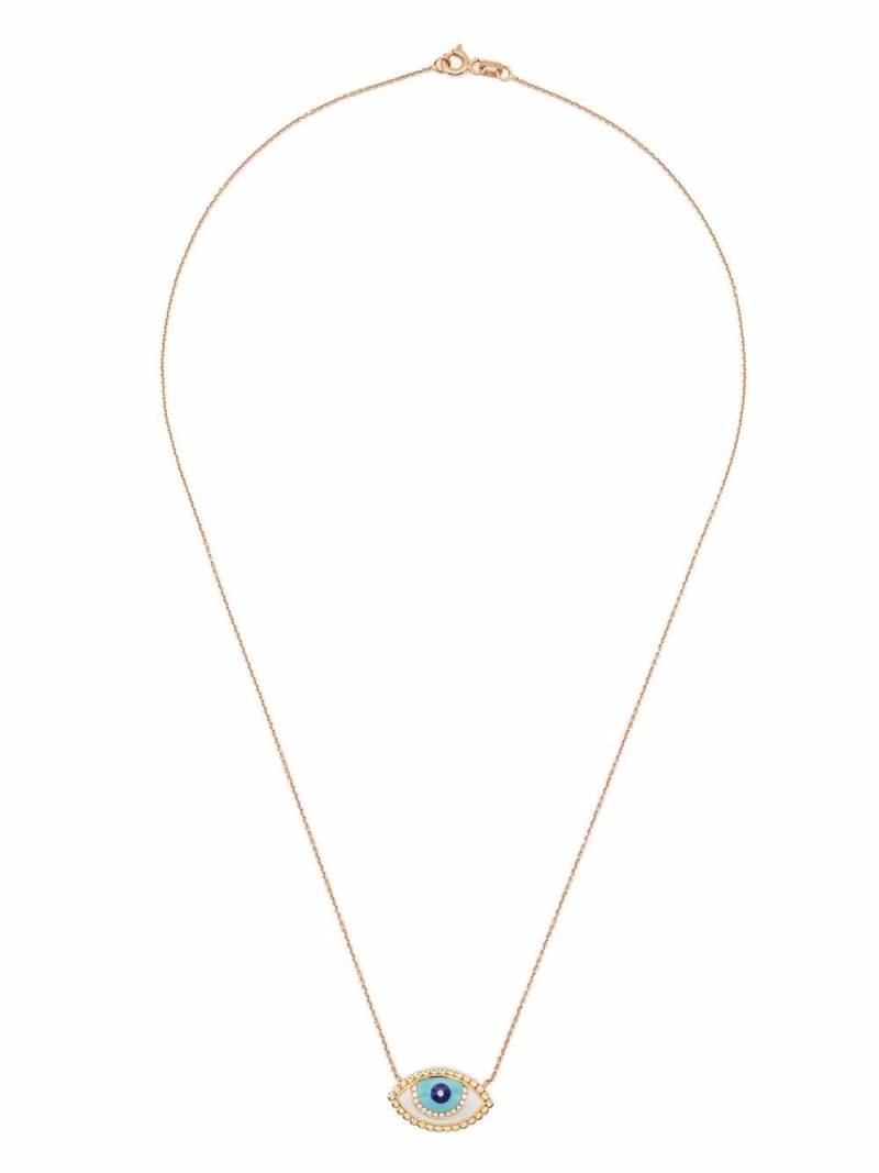 Monan 18kt yellow gold enamel necklace - Pink von Monan