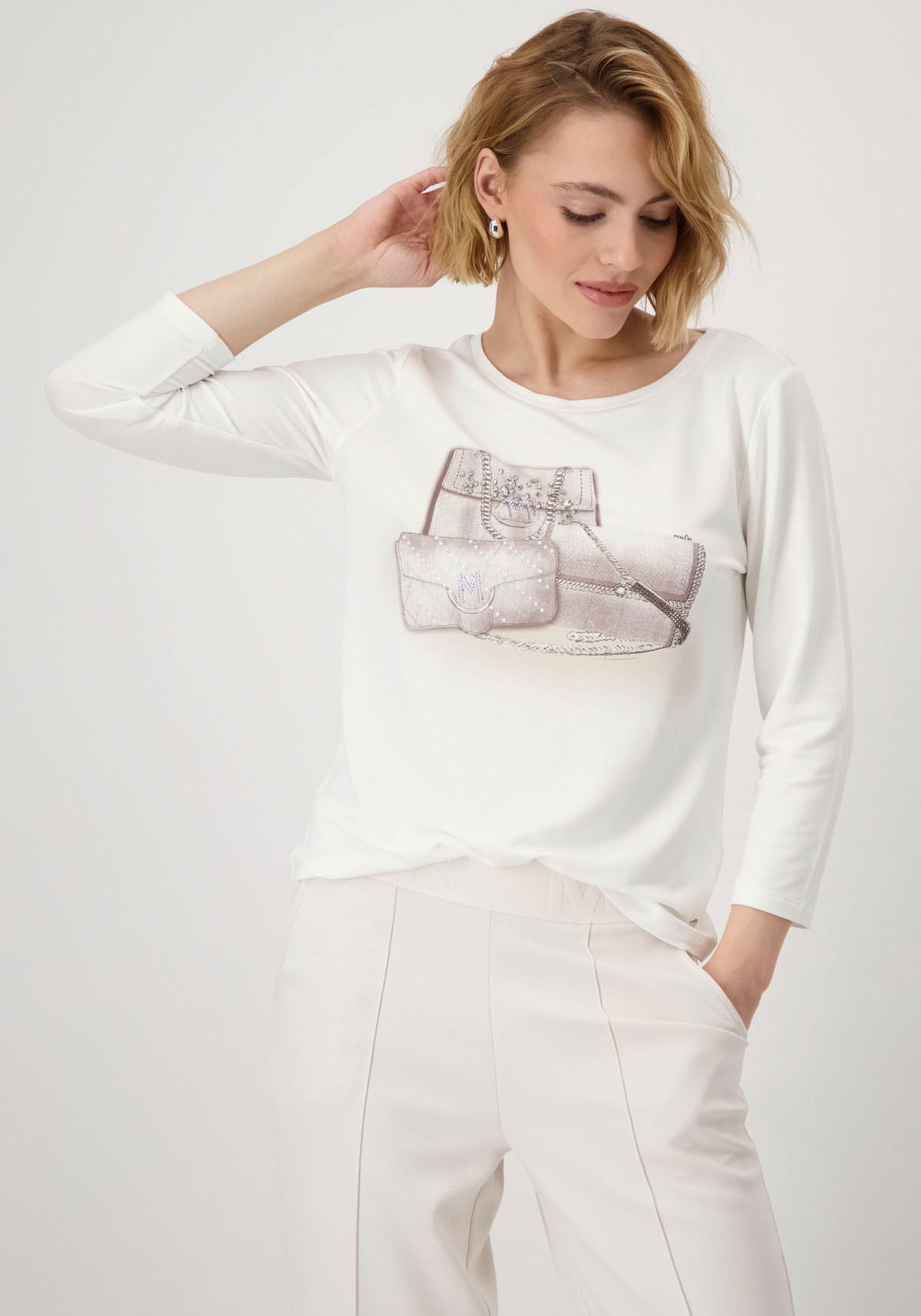 Monari 3/4-Arm-Shirt »Shirt Schmuck Taschen«, Mit Rundhalsausschnitt von Monari