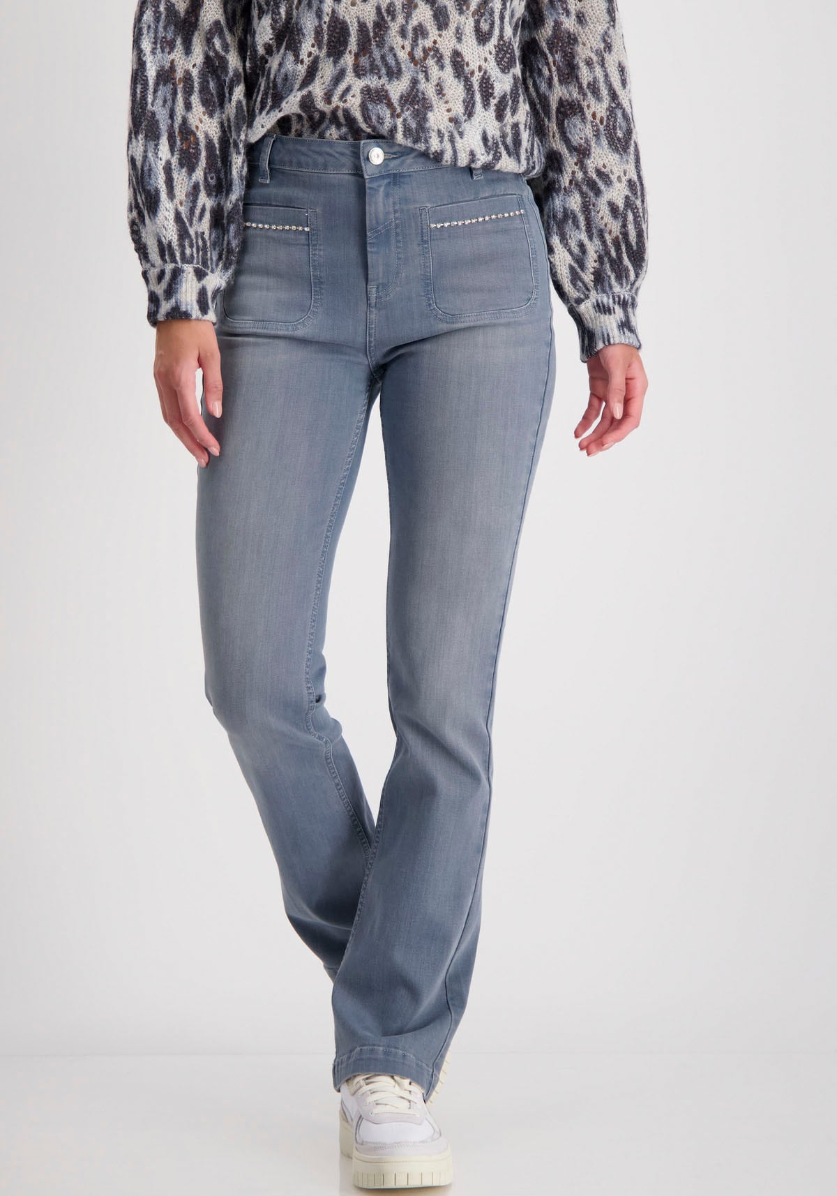 Monari Bootcut-Jeans »Hose Jeans Ketten«, im Used Look von Monari