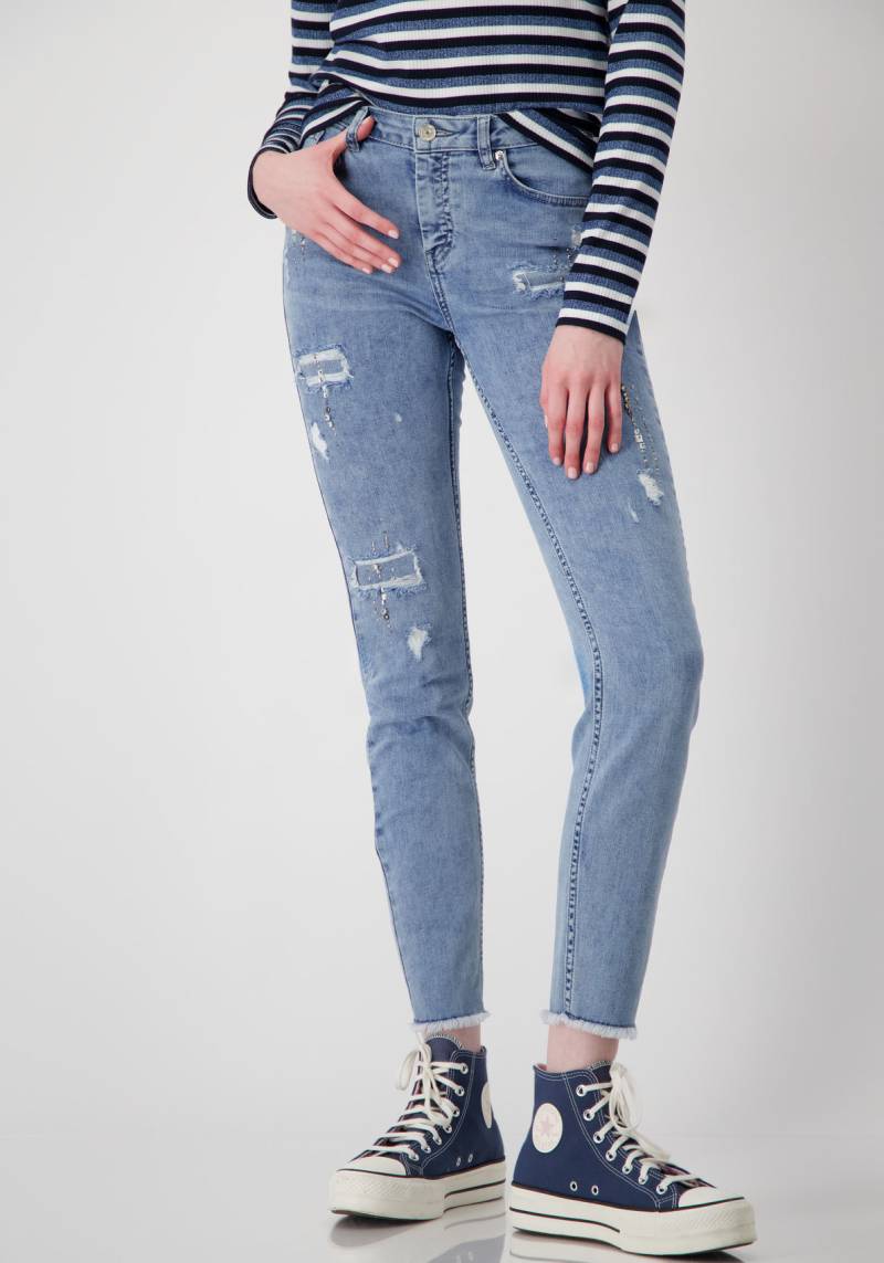 Monari Röhrenjeans, mit Destroyed-Effekten von Monari