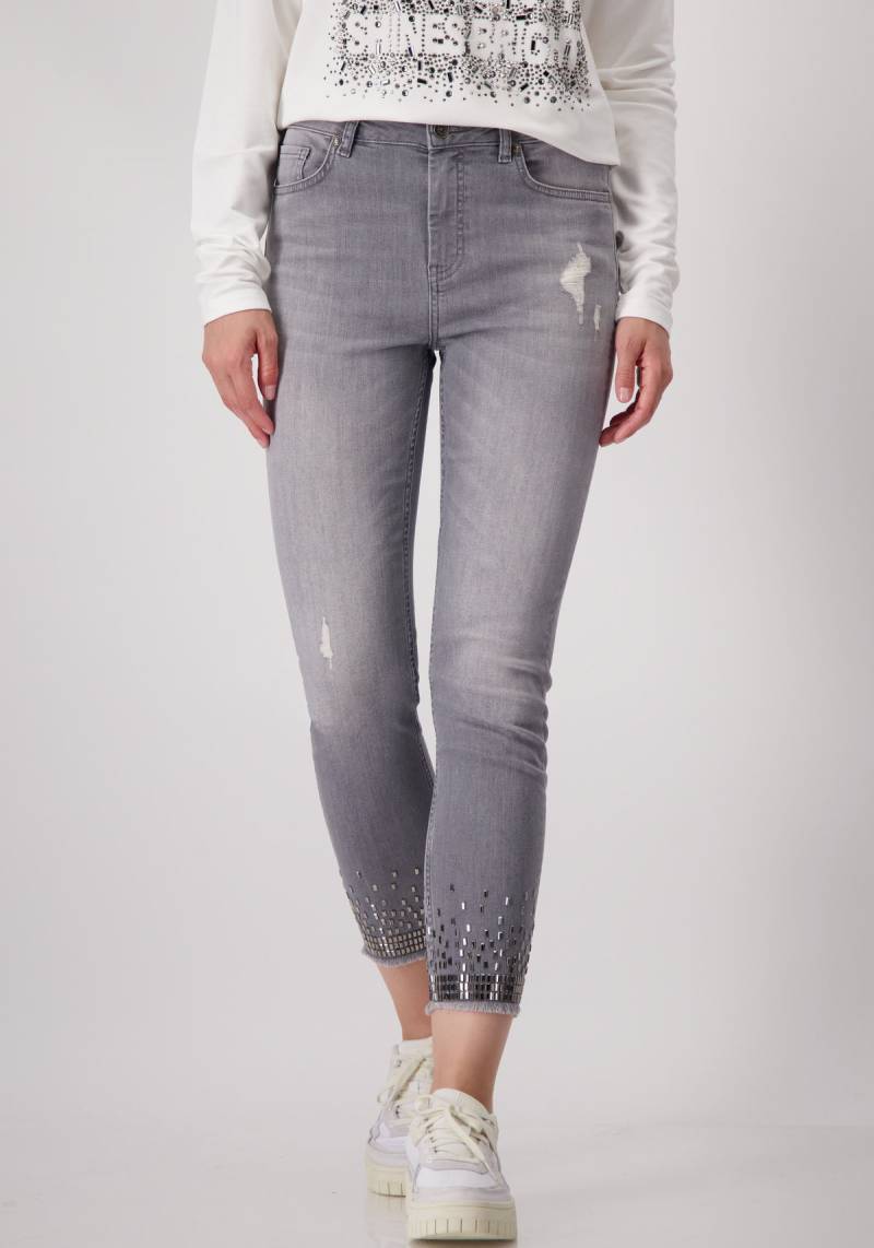 Monari Röhrenjeans, mit Glitzersteinchen von Monari