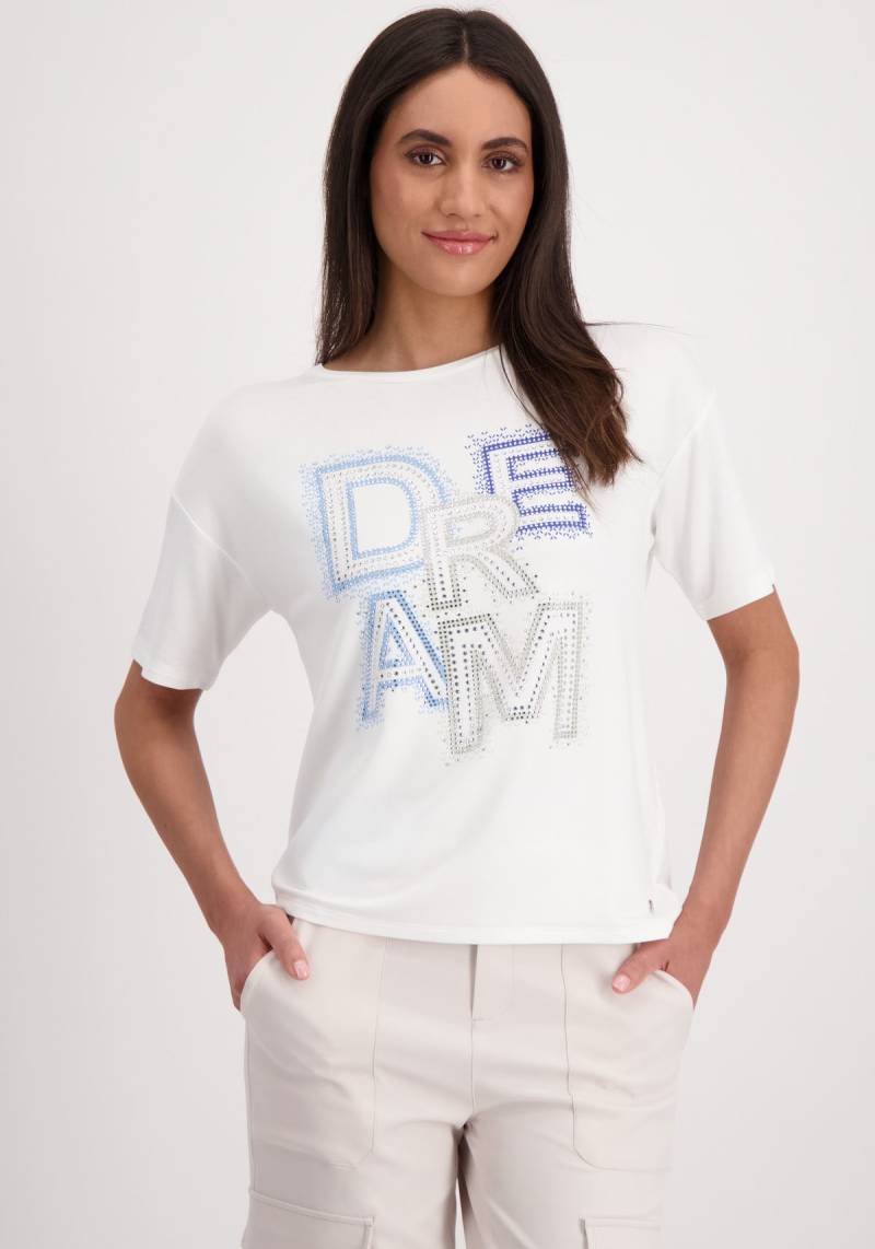 Monari Rundhalsshirt, mit Buchstabendruck und Glitzersteinchen von Monari