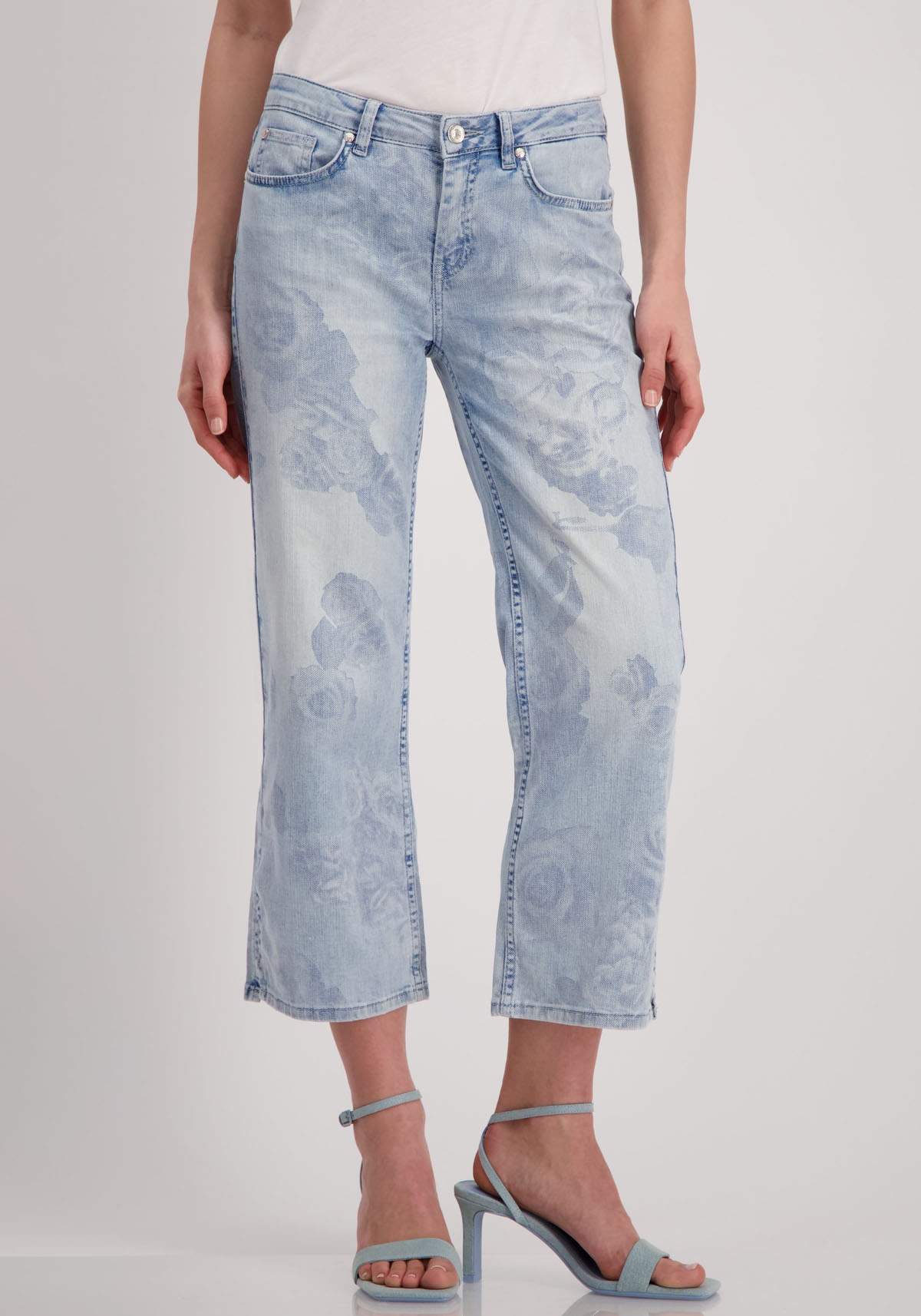 Monari Straight-Jeans, mit Rosenmuster von Monari