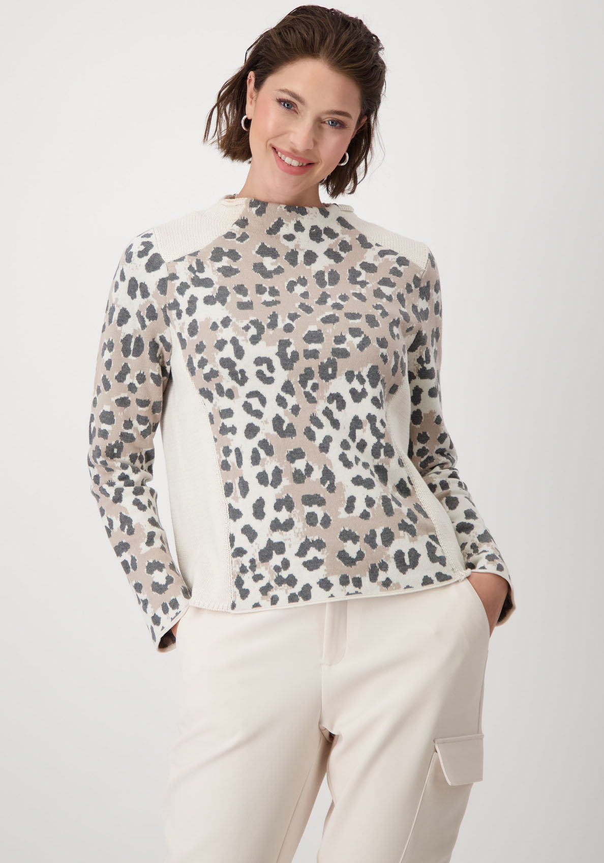 Monari Strickpullover, mit Animalprint von Monari