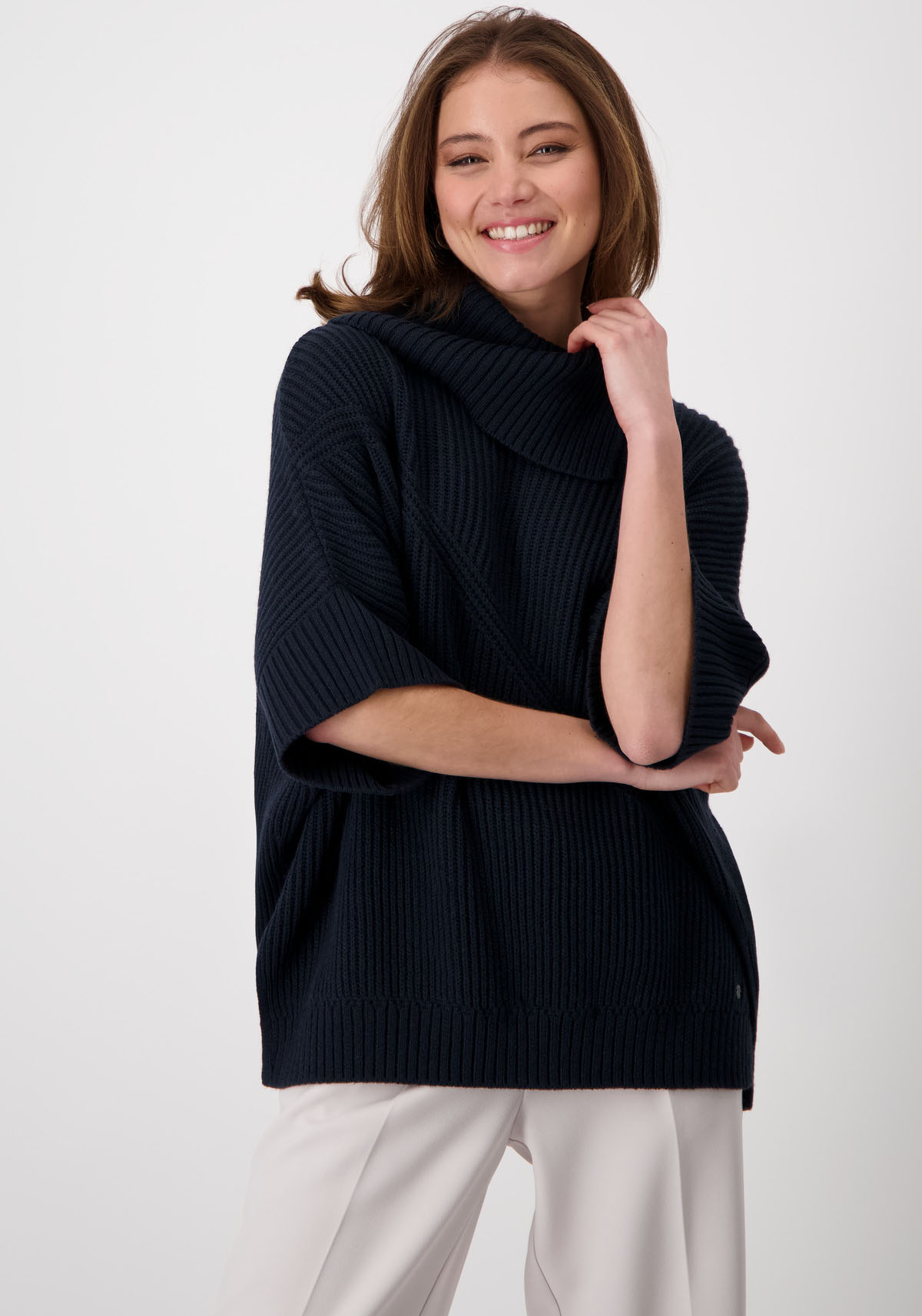 Monari Strickpullover, mit Umschlagkragen von Monari