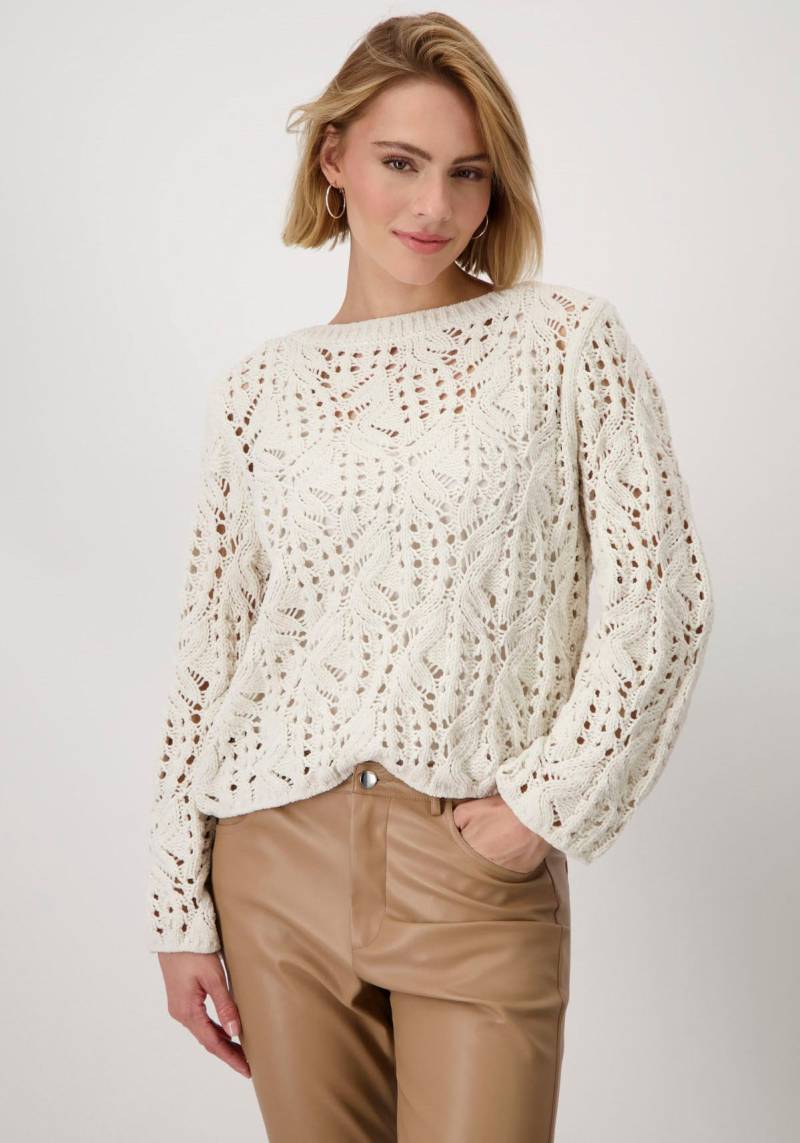 Monari Strickpullover »Pullover Chenille Ajour«, Mit klassischem U-Boot-Ausschnitt von Monari