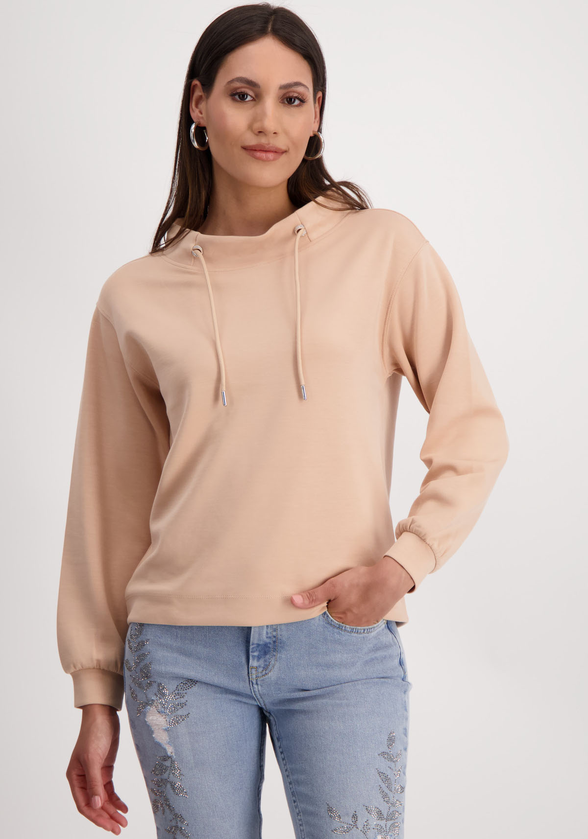 Monari Sweatshirt, Leicht überschnittener Langarm, Ärmelbündchen mit Kräuselung von Monari