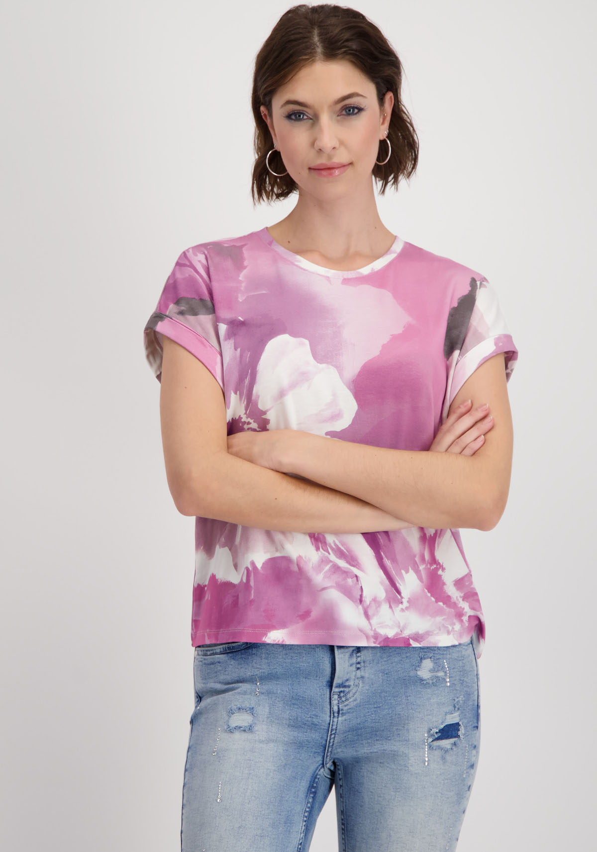 Monari T-Shirt »Shirt Blumendruck allover«, Mit Rundhalsausschnitt Monari T-Shirt »Shirt Blumendruck allover«, Mit Rundhalsausschnitt von Monari