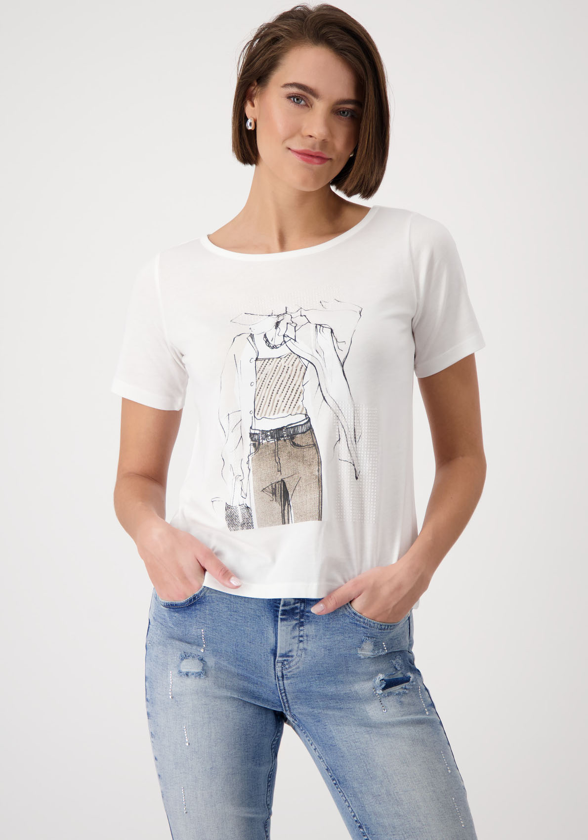 Monari T-Shirt »Shirt Frau gezeichnet«, Mit Rundhalsausschnitt Monari T-Shirt »Shirt Frau gezeichnet«, Mit Rundhalsausschnitt von Monari