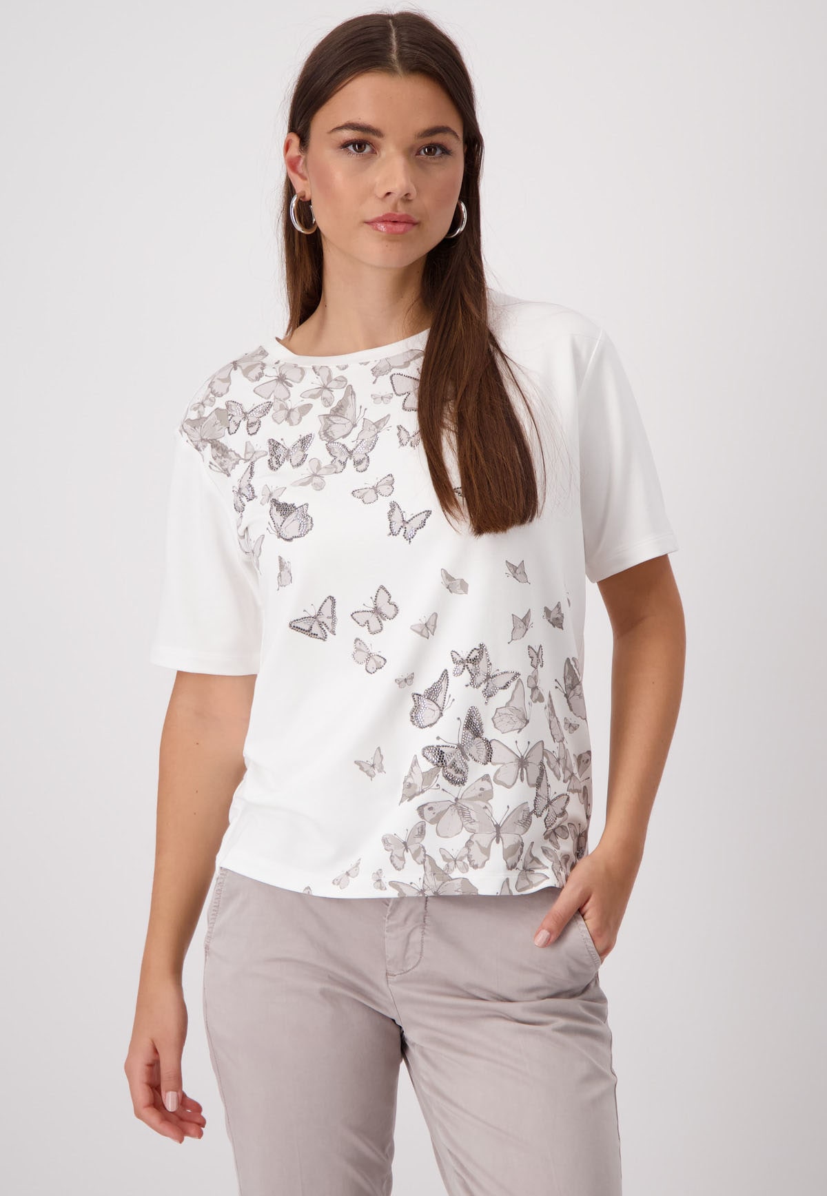 Monari T-Shirt »Shirt Schmetterlinge«, Mit Rundhalsausschnitt Monari T-Shirt »Shirt Schmetterlinge«, Mit Rundhalsausschnitt von Monari