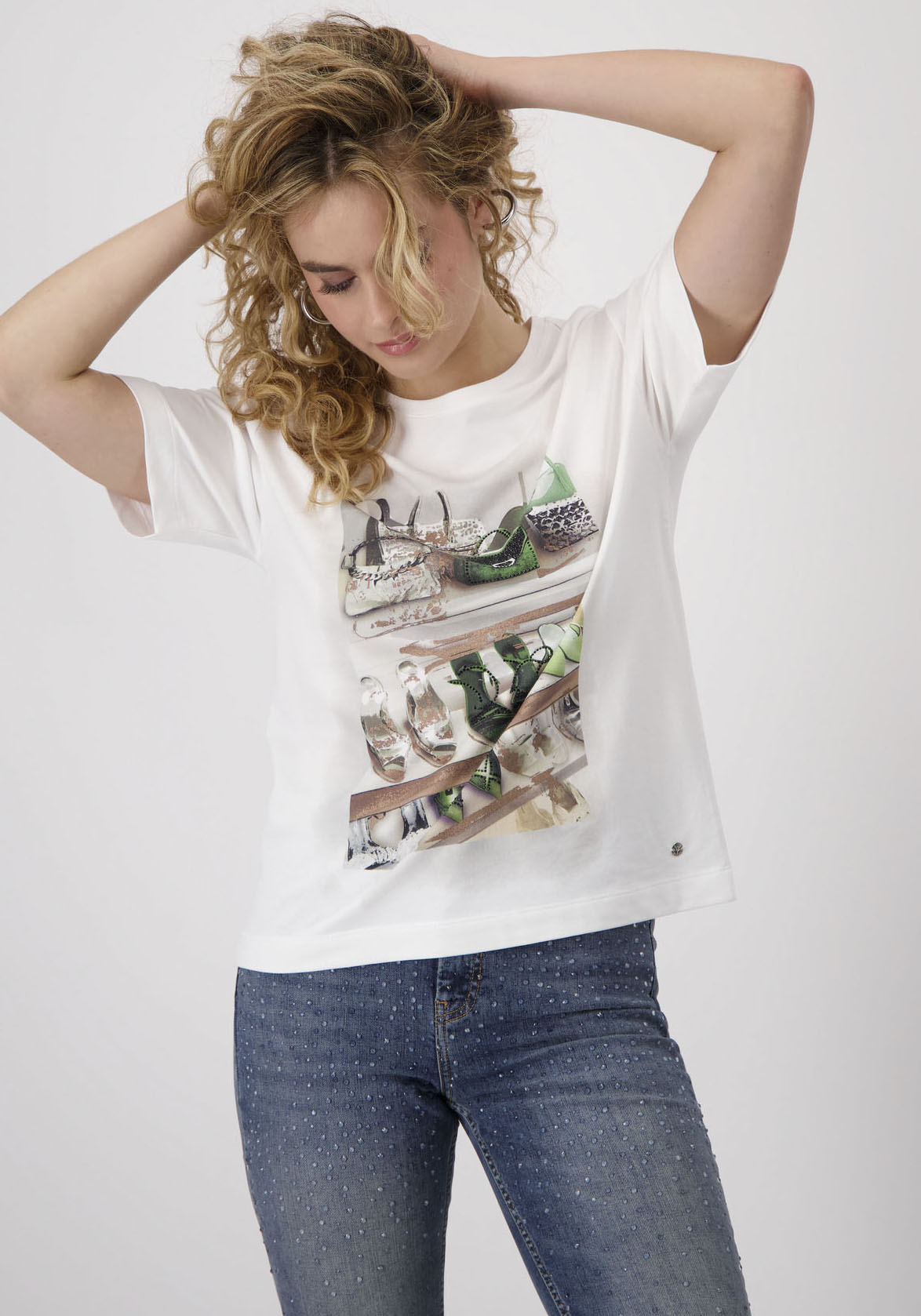 Monari T-Shirt »Shirt Schuhe + Schmuck«, mit Strasssteinen von Monari