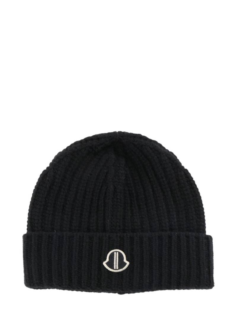 Moncler + Rick Owens logo-appliqué beanie - Black von Moncler + Rick Owens