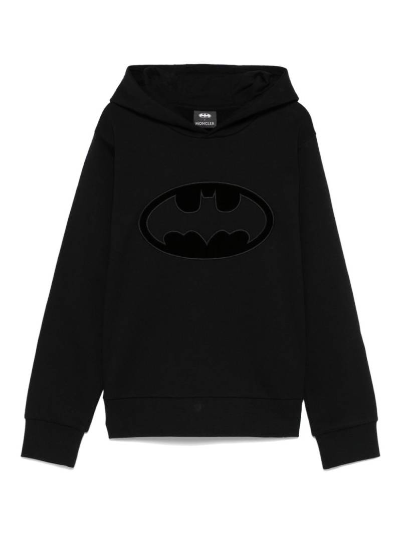 Moncler Enfant Batman-logo hoodie - Black von Moncler Enfant