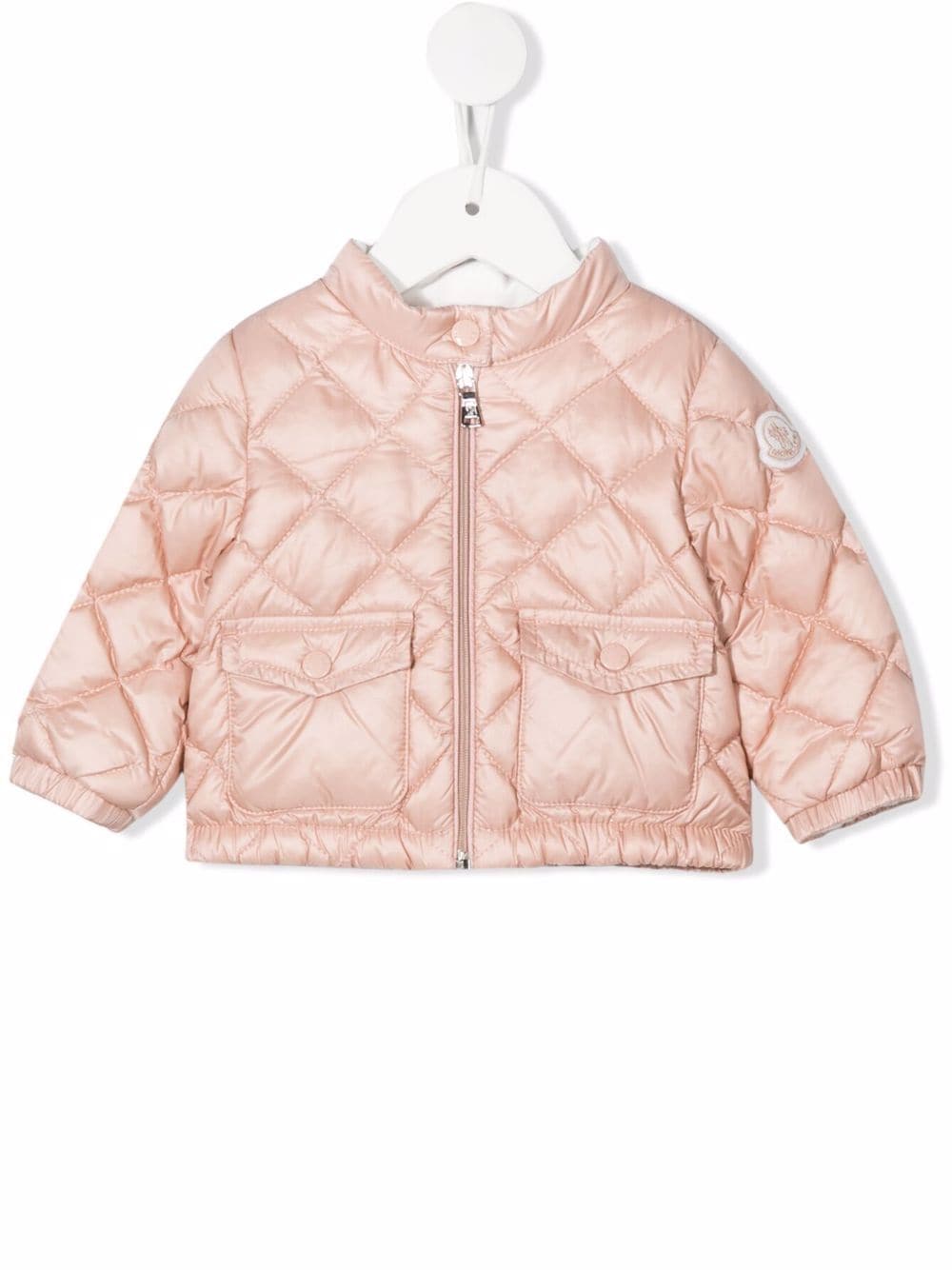 Moncler Enfant Binic logo patch down jacket - Pink von Moncler Enfant