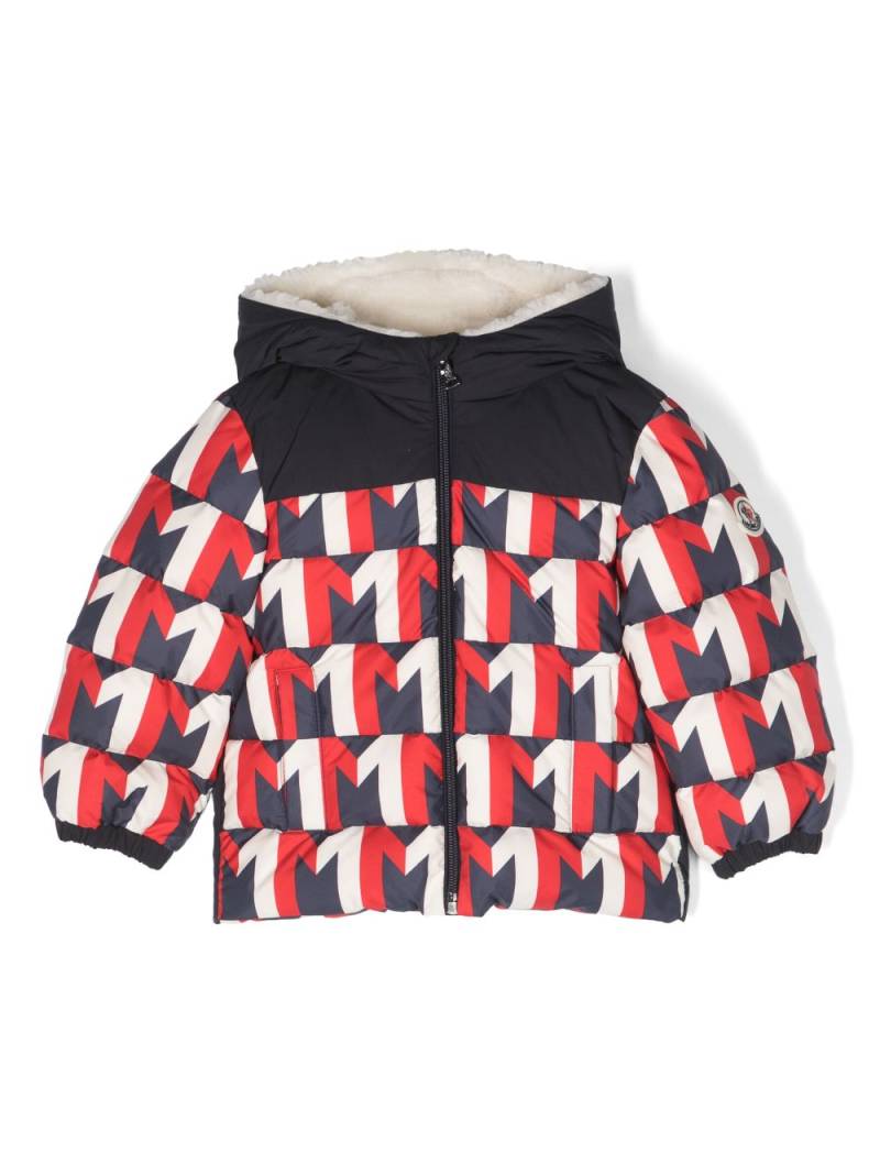 Moncler Enfant Eddie monogram-pattern padded coat - Blue von Moncler Enfant