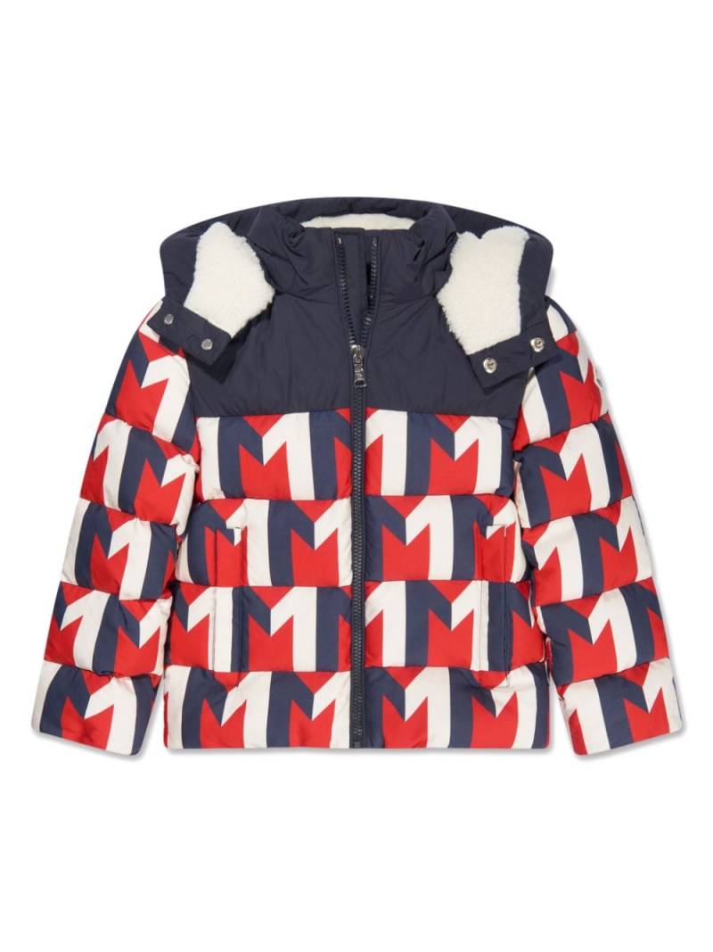 Moncler Enfant Evano monogram-print padded jacket - Blue von Moncler Enfant