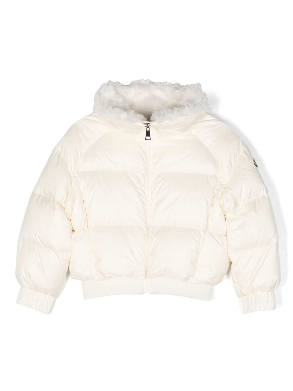 Moncler Enfant Glen faux-fur-neck padded down jacket - Neutrals von Moncler Enfant