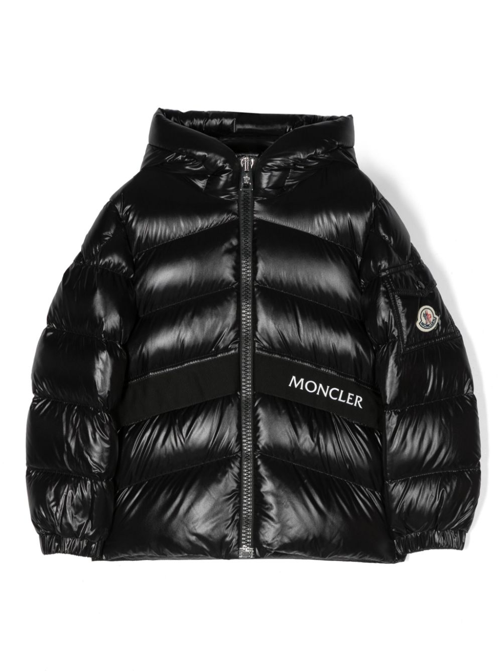 Moncler Enfant Groseillier hooded quilted jacket - Black von Moncler Enfant