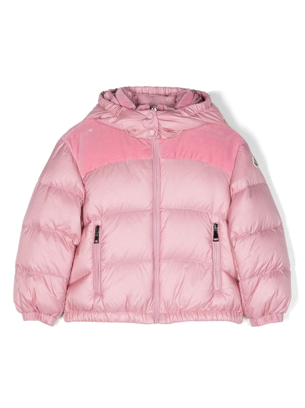 Moncler Enfant Isa velour-panel padded down jacket - Pink von Moncler Enfant